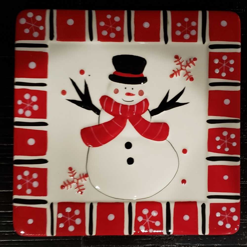Vintage Ceramic Snowman trivet-wall hanging